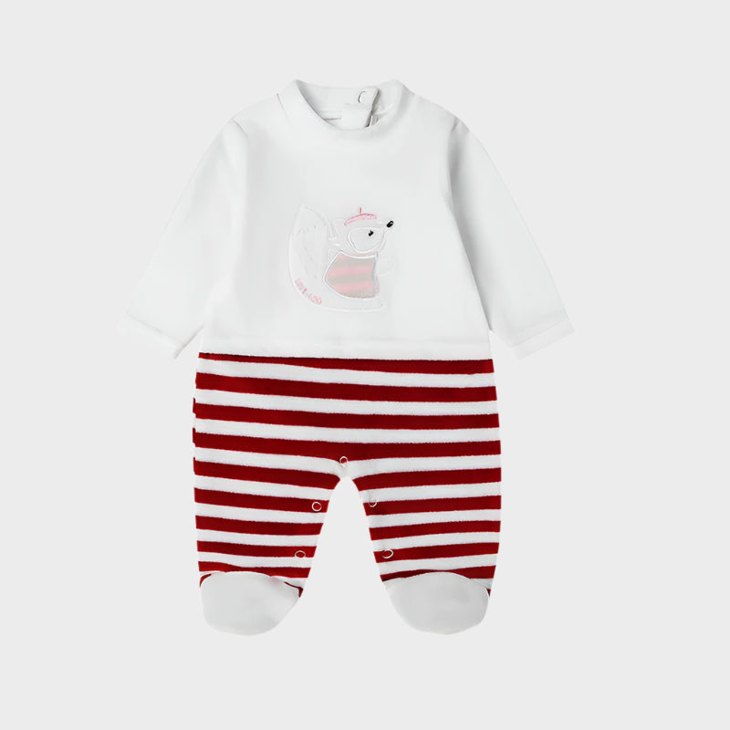 Combinaison rayée brodée