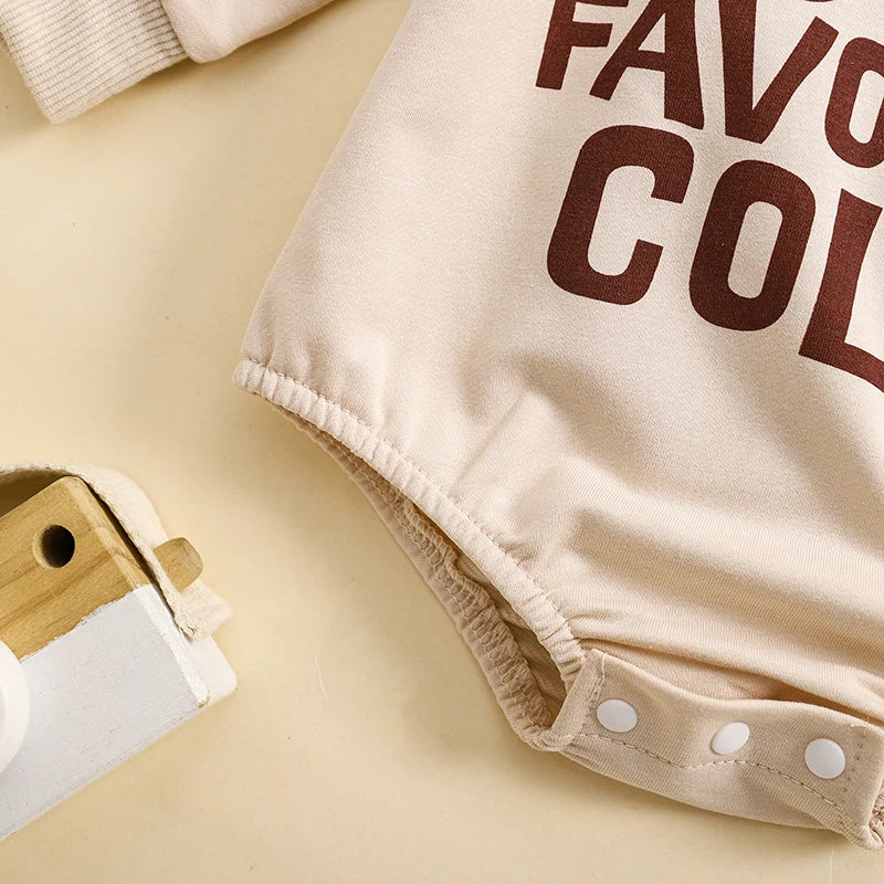 Body ras du cou à manches longues et lettres