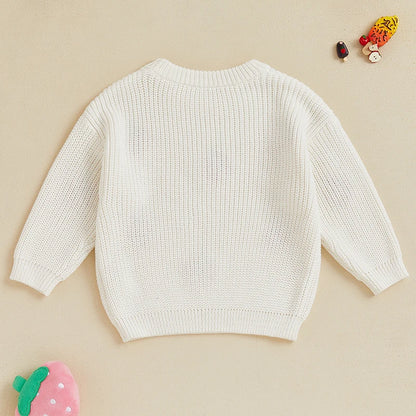 Strawberry Embroidered Long Sleeve Sweater