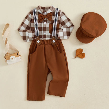 All In-One Checkered Set Gentleman Party Suit