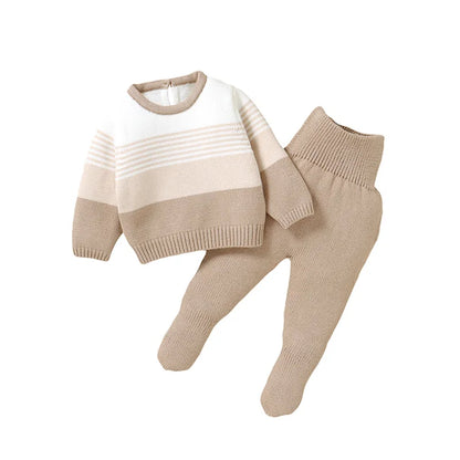 2 Piece Knitted Striped Suit