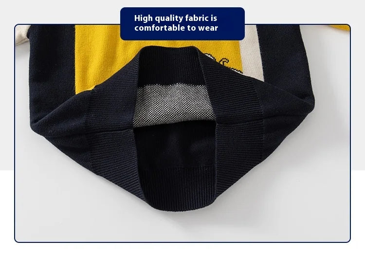 Pull à manches longues avec col dessin animé Workmanship™ Block