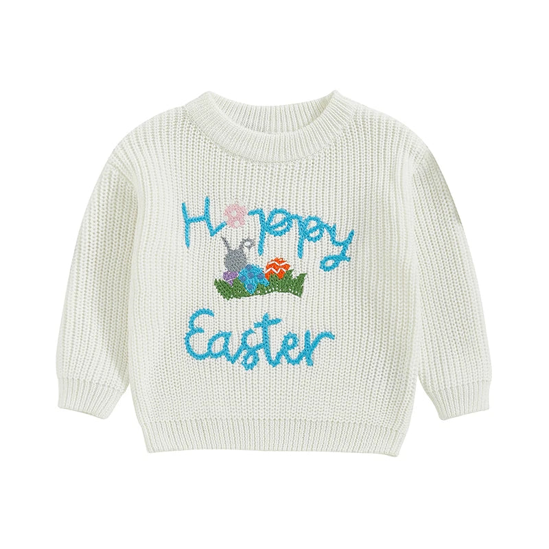 Happy Easter Embroidered Sweater