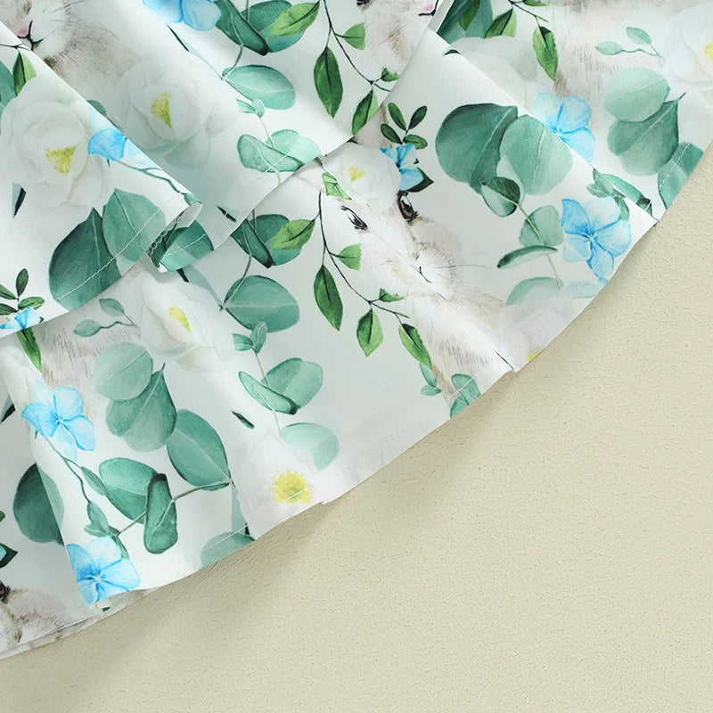 3 Piece Casual Floral Outfit with Headband