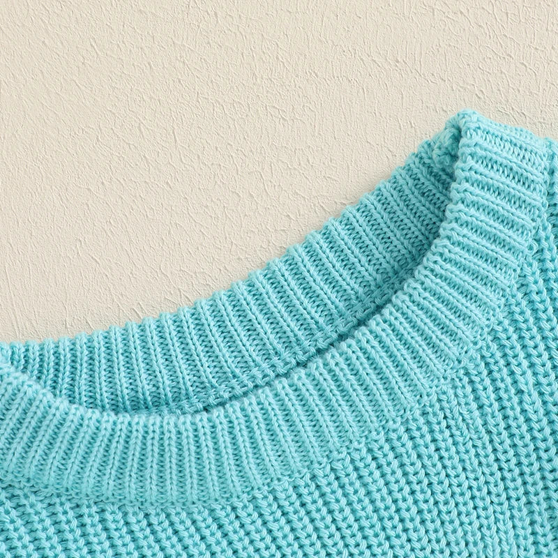 Pull brodé d'automne lapin et poussin