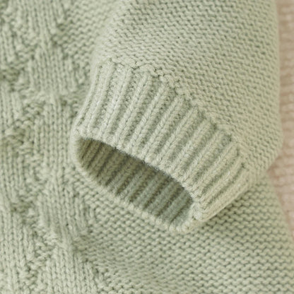 Autumn Knitted Plaid Bodysuit