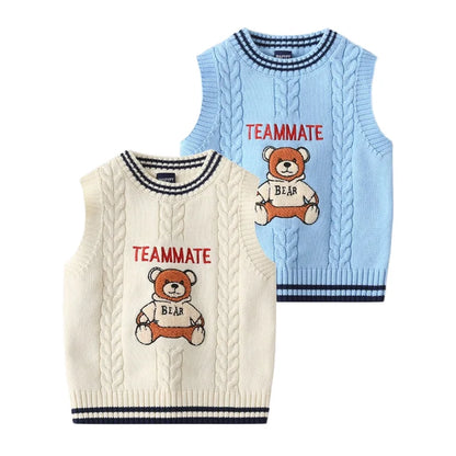Gilet en tricot brodé dessin animé WAPYPY™ Pulls sans manches