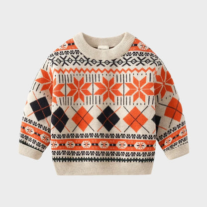 Pull tricoté à manches longues à carreaux et flocons de neige Workmanship™