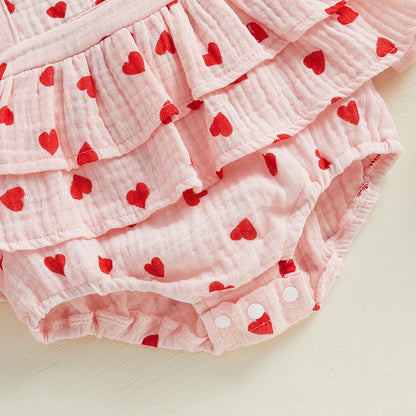 Heart Ruffle Bodysuit Dress
