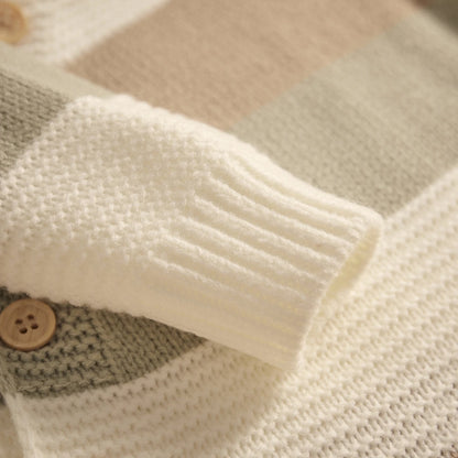 Knitted Long Sleeve Striped Jumpsuit