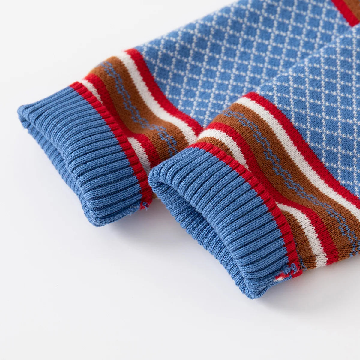 Collar Striped Long Sleeve Sweater