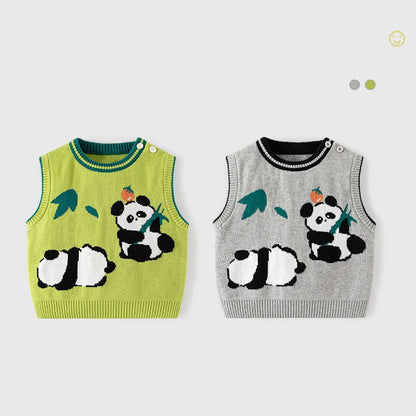 Gilet panda tricoté d'automne