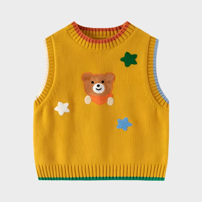 Pull sans manches motif ours de dessin animé 