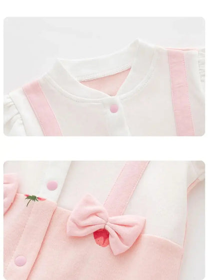 Single Breasted Straw Berry Jumpsuit