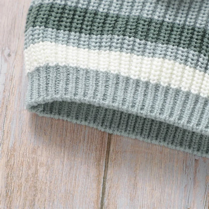 Baby Embroidery Knitted Stripe Sweater
