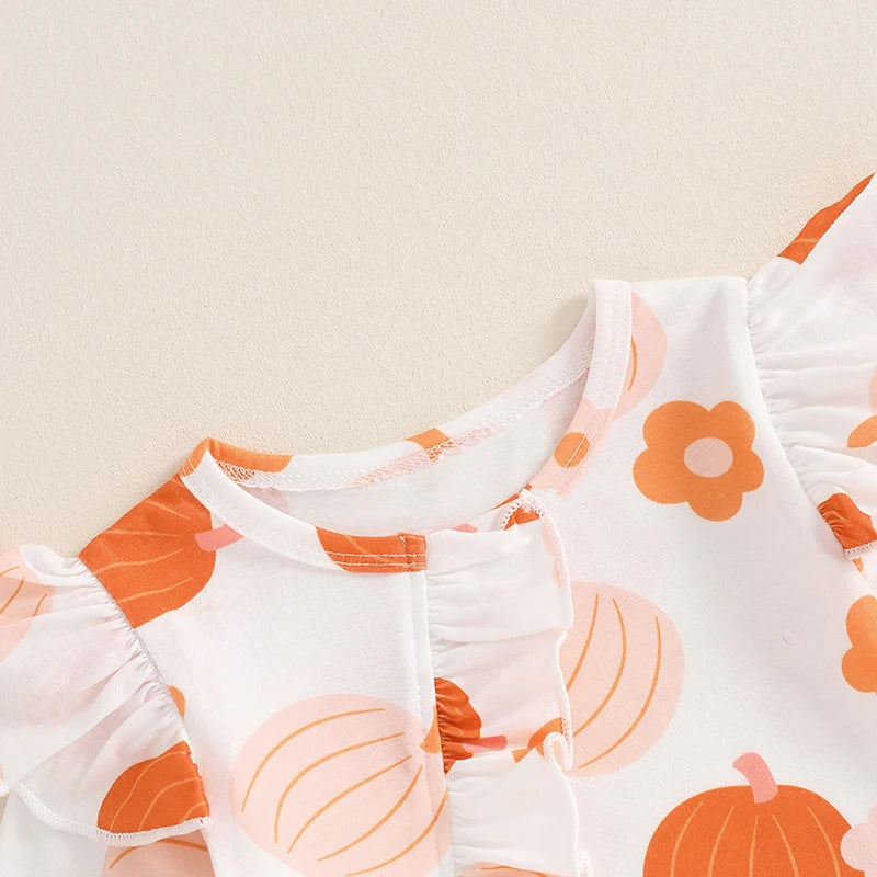 Pumpkin Long Sleeve Floral Suit