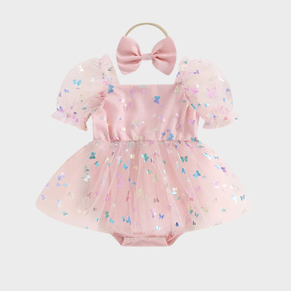 Puff Bodysuit Dress With Headband