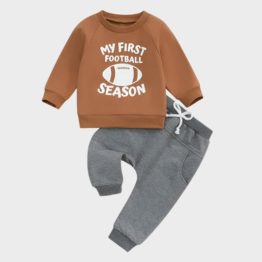 2 Piece Set Rugby Long Sleeve with Sweatshirt Pants