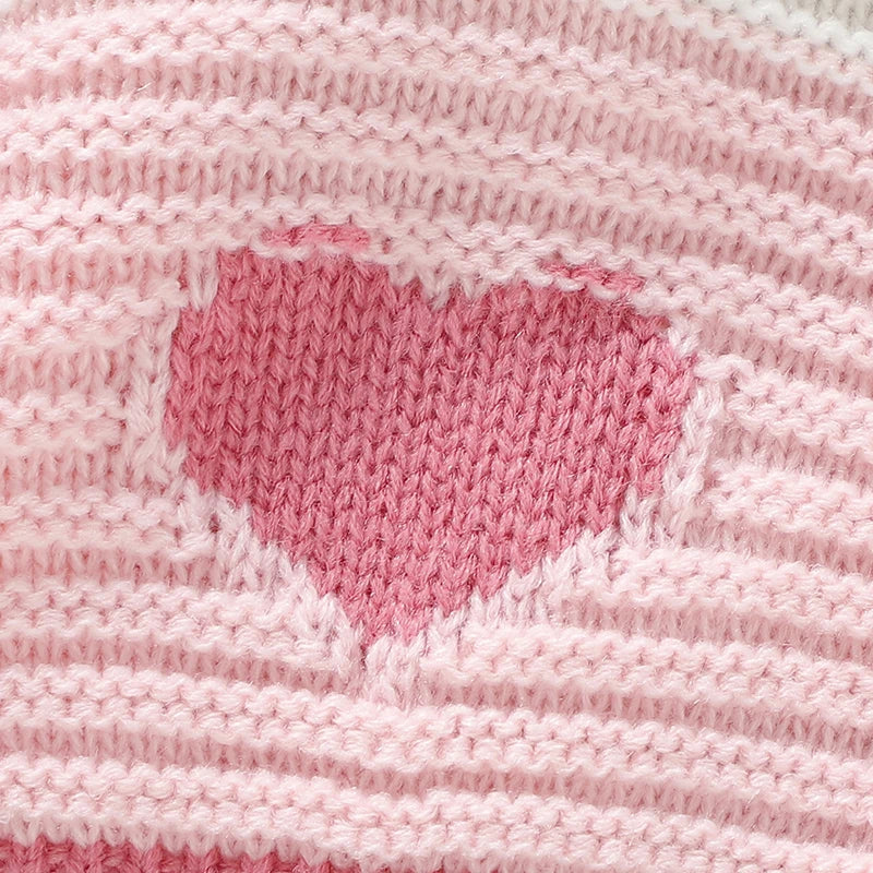 Heart-shaped V-neck Baby Cardigan