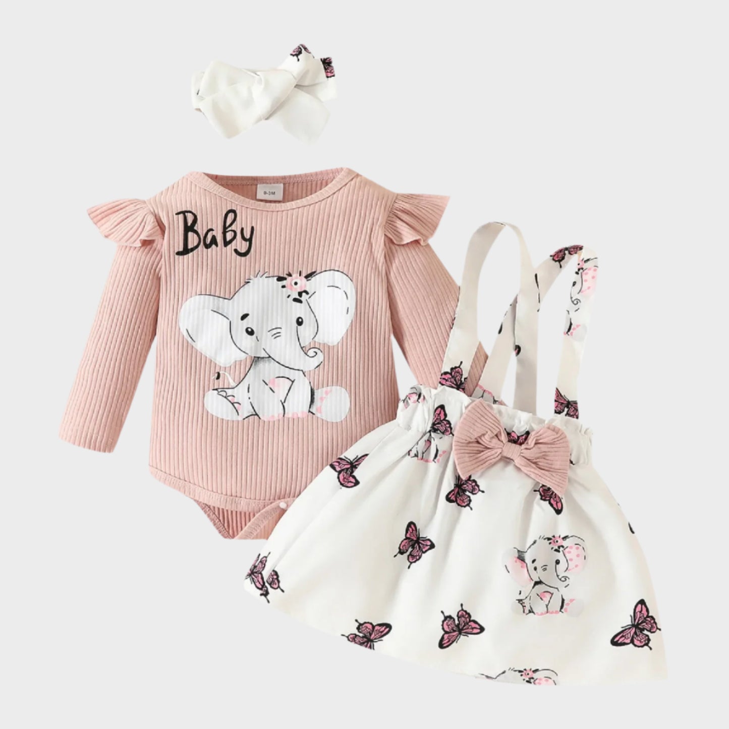 Cartoon Elephant Bodysuit with Romper
