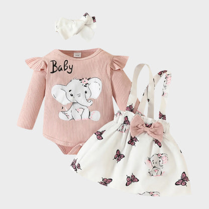 Cartoon Elephant Bodysuit with Romper