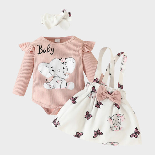 Cartoon Elephant Bodysuit with Romper