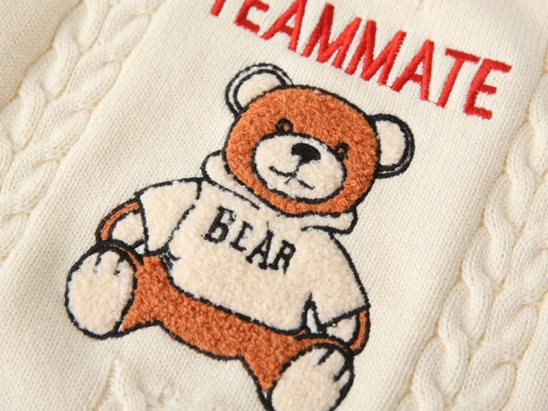 Gilet en tricot brodé dessin animé WAPYPY™ Pulls sans manches