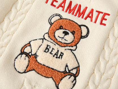 Gilet en tricot brodé dessin animé WAPYPY™ Pulls sans manches