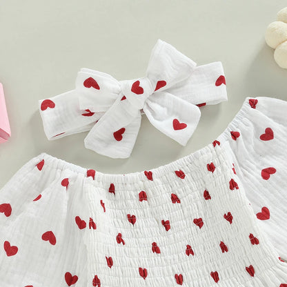 Valentine's Heart Baby Rompers