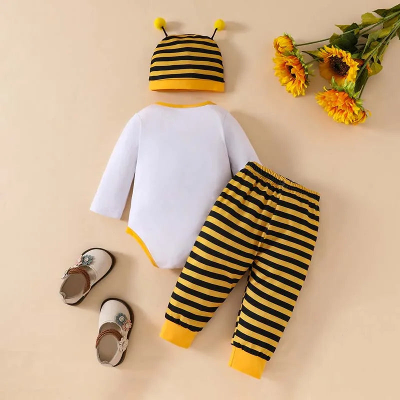 3 Piece Bee Onesies Outfit