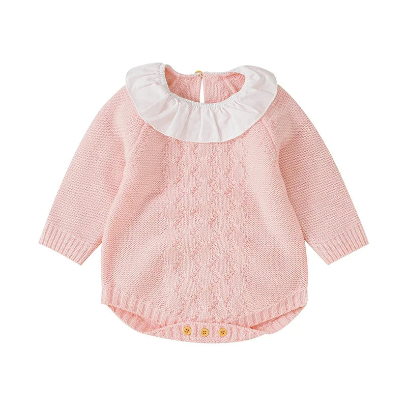 Autumn Knitted Plaid Bodysuit