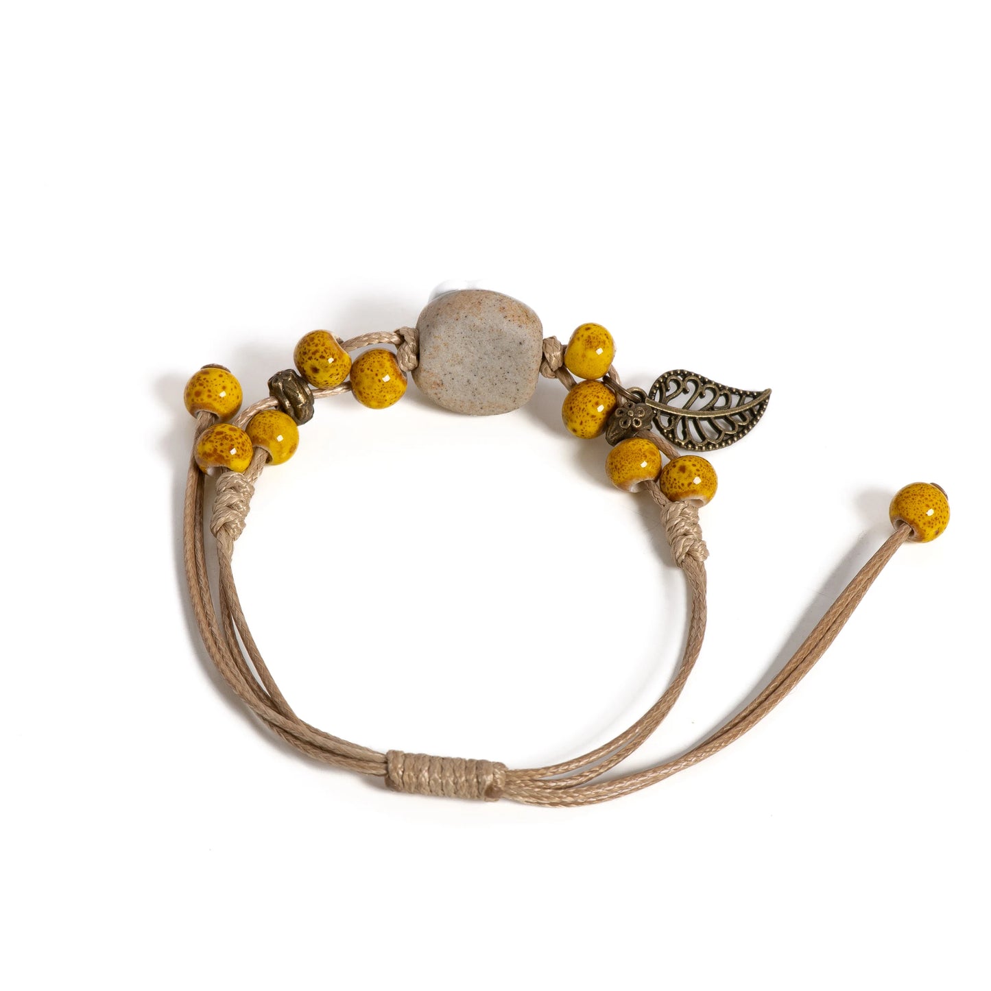 Sunflower Leaf Ceramic Bracelet