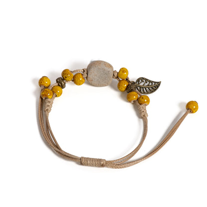 Sunflower Leaf Ceramic Bracelet