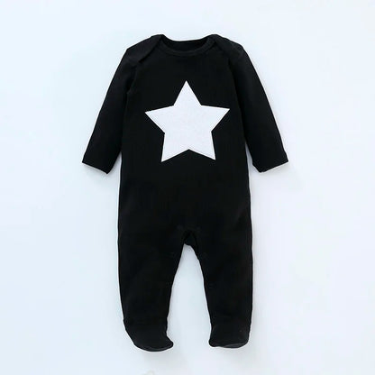 Long Sleeve Cotton Star Jumpsuit Footies Overall