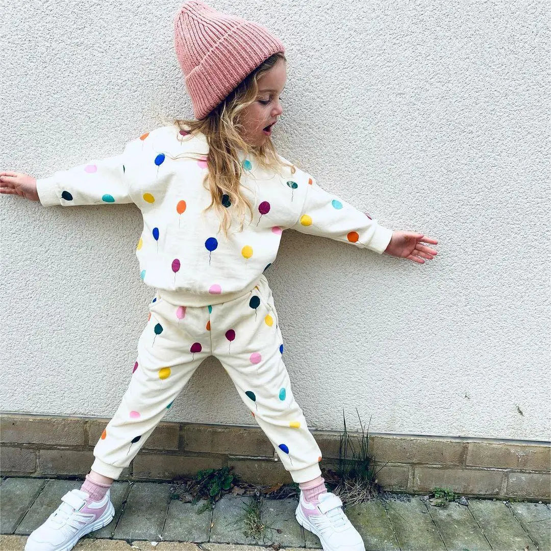 3 Piece Polka Dots Autumn Suit