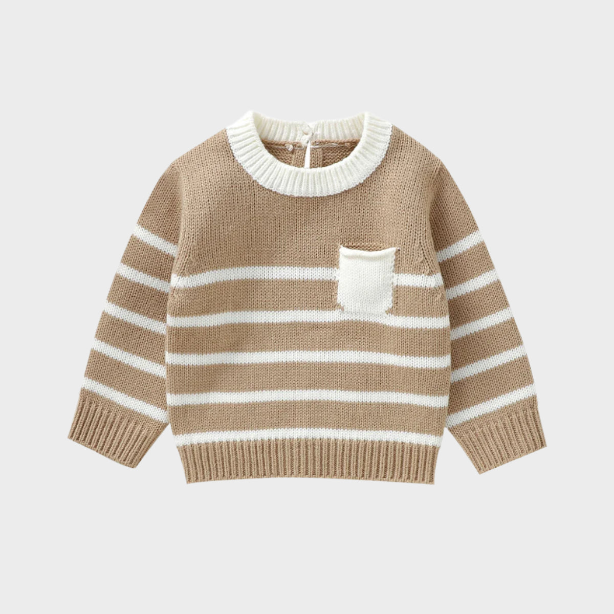 Vertical Strips O-neck Sweatshirt