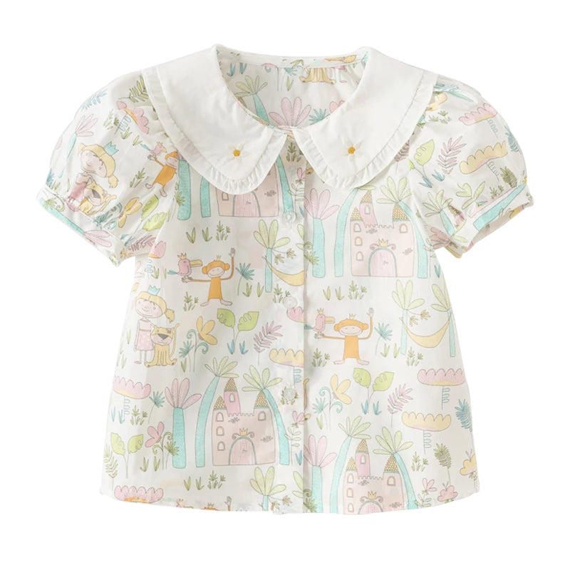 Floral Polo Tee Short Sleeved Shirt