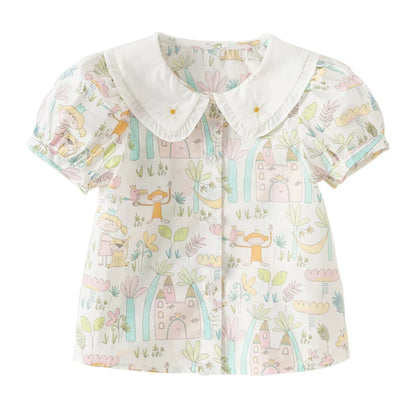 Floral Polo Tee Short Sleeved Shirt