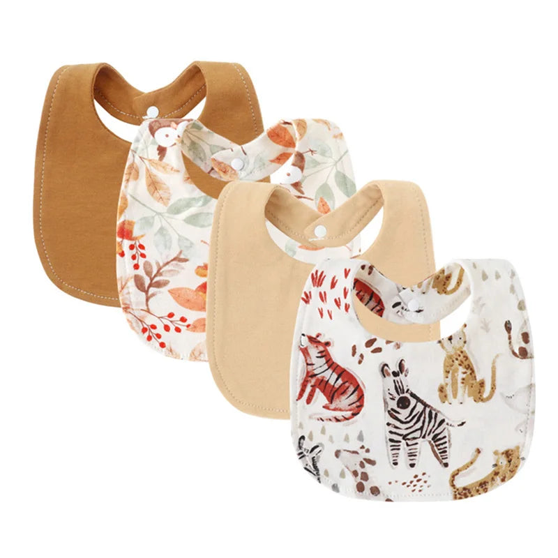 4 Pack Floral Bibs