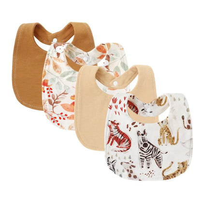 4 Pack Floral Bibs