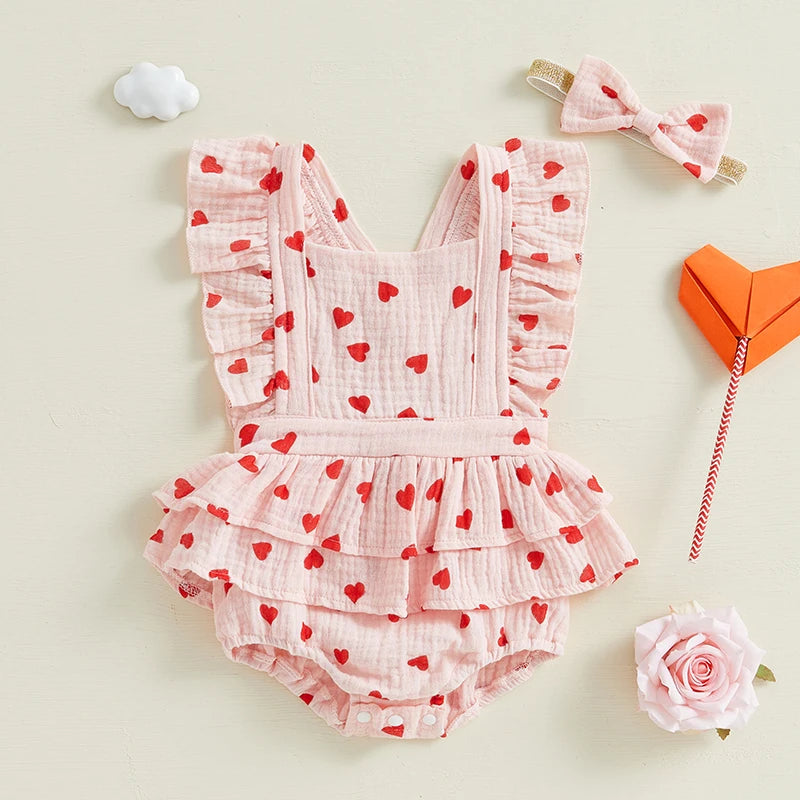 Heart Ruffle Bodysuit Dress