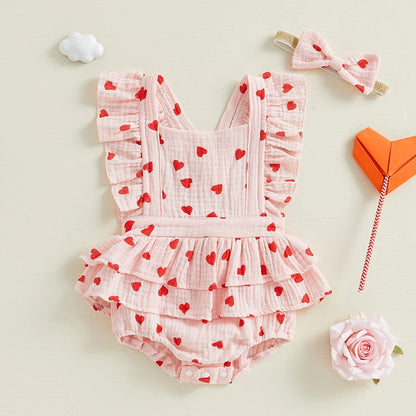 Heart Ruffle Bodysuit Dress