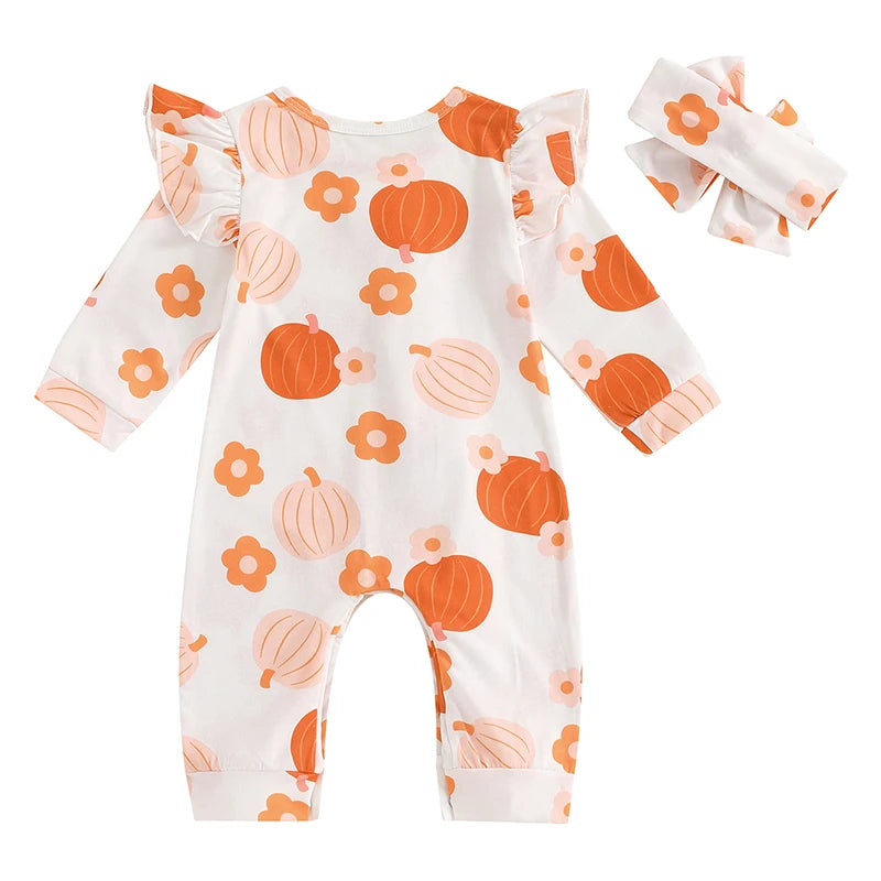 Pumpkin Long Sleeve Floral Suit