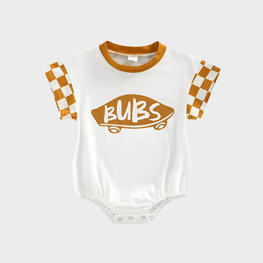 Summer Romper Plaid Patchwork Short Sleeve