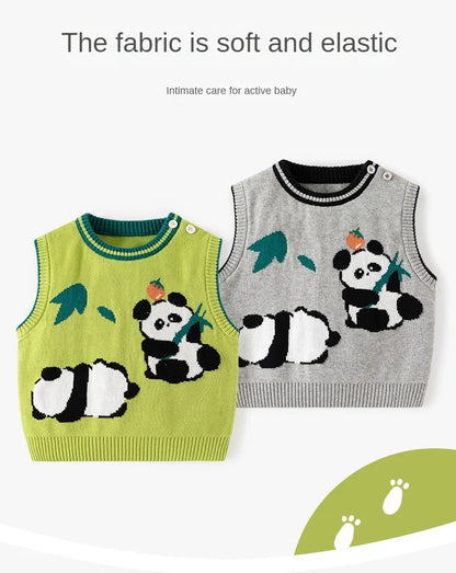 Gilet panda tricoté d'automne