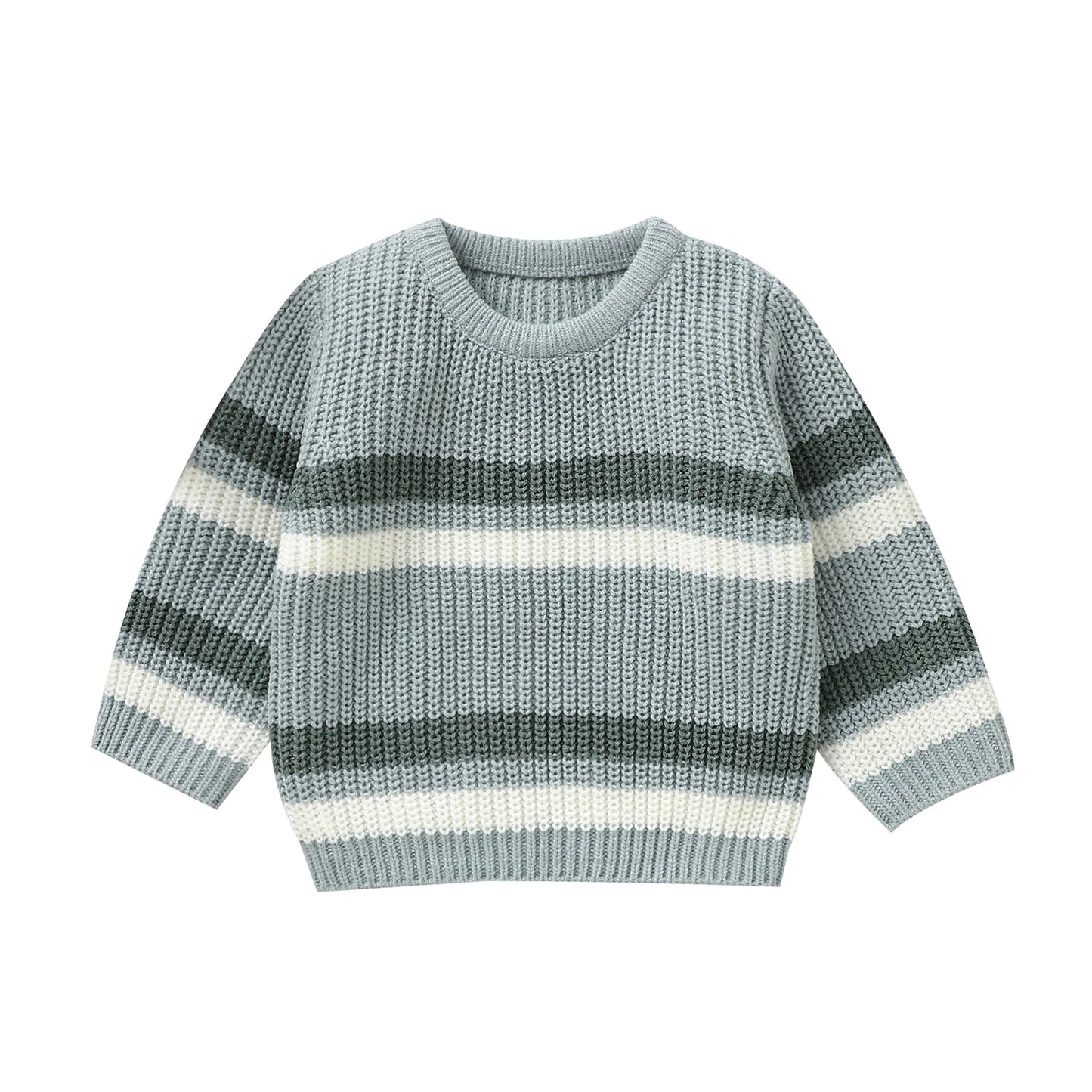 Baby Embroidery Knitted Stripe Sweater