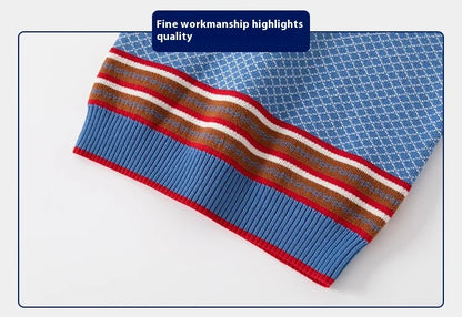 Collar Striped Long Sleeve Sweater