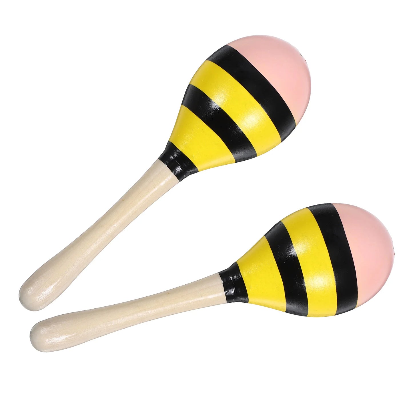 2 Pieces Wooden Hammer Maraca Shaker