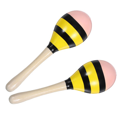 2 Pieces Wooden Hammer Maraca Shaker