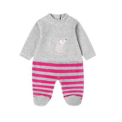 Combinaison rayée brodée